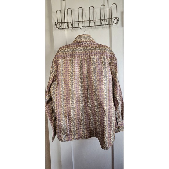 Daniel Elison MEN 2XL (18.5) floral button down dress shirt polyester microfiber - Picture 2 of 6